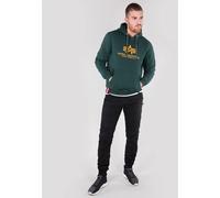 Alpha Industries Basic Big Logo Hoodie pour homme Taille XL - Vert pétrole