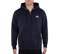 Alpha Industries Sweat à capuche Basic zippé, petit logo Bleu Taille S Homme