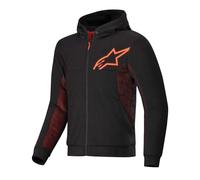 Sweat à capuche Alpinestars Chrome Air Sport noir rouge fluo