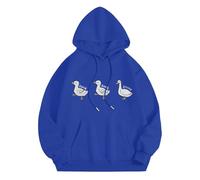 Sweat à Capuche Ample décontracté pour Femmes, Nouvelle Version coréenne d'automne et d'hiver avec Chapeau et Haut en Velours Veste en Jean Femme Noir Courte Veste Ski Femme (Blue, M)