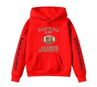 Sweat à Capuche Ample pour Filles-Pull Doux à Manches Longues avec Motif Graphique vêtements décontractés Tendance pour Jeunes Enfants (Red, 3-4 Years)