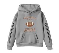 Sweat à Capuche Ample pour Filles-Pull Doux à Manches Longues avec Motif Graphique vêtements décontractés Tendance pour Jeunes Enfants (Grey, 7-8 Years)