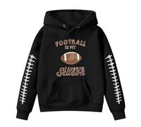 Sweat à Capuche Ample pour Filles-Pull Doux à Manches Longues avec Motif Graphique vêtements décontractés Tendance pour Jeunes Enfants (Black, 11-12 Years)