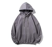 Sweat à capuche ample pour homme - Couleur unie - Pull à capuche ultra doux à manches longues avec poches et cordon de serrage - Décontracté - Automne et hiver, beige, 5X-Large