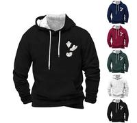 Sweat à capuche ample pour homme et homme - Costume d'Halloween amusant et décontracté - Sweat à capuche confortable et doux - Pull à capuche uni avec capuche - Pull de sport classique, bleu, M