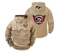 Sweat À Capuche Ample pour Homme I.s.l.e of M.a.n T..T Veste De Sport Manches Longues avec Pull Over Shirt Et Demi Zip Le Printemps L'automne-KQSe||l