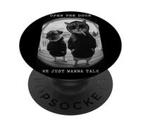 Sweat à Capuche Amusant avec Chat Carlin Ouvert la Porte Judas Animaux PopSockets PopGrip Adhésif