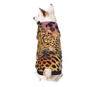 Sweat à capuche amusant imprimé léopard doux, confortable et respirant pour animaux de compagnie - Vêtements mignons pour chiens et chats - Taille L