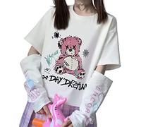 Sweat à Capuche Anime Femme Manches Longues Japon Goth Sweat à Capuche e-Girl Streetwear Adolescentes Y2K Gothique Sweat Pull esthétique Hauts