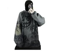 Sweat à Capuche Anime Femme Manches Longues Japon Goth Sweat à Capuche e-Girl Streetwear Adolescentes Y2K Gothique Sweat Pull esthétique Hauts