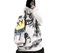 Sweat à Capuche Anime Femme Manches Longues Japon Goth Sweat à Capuche e-Girl Streetwear Adolescentes Y2K Gothique Sweat Pull esthétique Hauts