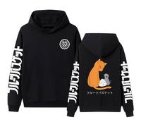 Sweat À Capuche Anime Fruits Basket Imprimé Top Mode Sweat À Capuche Décontracté Oversize Couple Long Sleeve Pattern Hoodie Pour Hommes Et Femmes Cosplay Rue Harajuku Pulls Sweatshirt Hoody-Black||XS