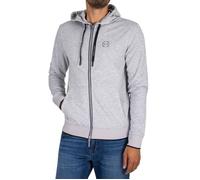 Sweat à capuche - ARMANI EXCHANGE - Logo Zip - Gris chiné - Poignets élastiqués - Capuche à cordon XL