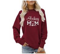 Sweat à capuche assorti imprimé lettre col rond manches longues épaules dénudées sweat à capuche pour femme, bordeaux, S