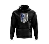 Sweat à capuche Attack on Titan - Cadeau d'anniversaire - Dark Fantasy Anime Manga Eren Jaeger - 80 % coton filé à l'anneau - Poche kangourou en polyester