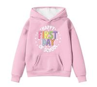 Sweat à capuche automne pour enfants Joyeux Confortable Sweat à capuche Poche kangourou Sweat-shirt Mignon Graphique Inscription Motif Arc-en-ciel T-shirt à manches longues pour la rentrée des classes