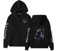 Sweat à capuche avec fermeture éclair Solo Leveling Anime pour garçons, adolescents et hommes - Sweat-shirt décontracté avec imprimé graphique, Noir 10, XXS