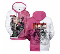 Sweat à capuche avec impression numérique 3D de dessin animé Kaiju No.8 pour les fans de manga Kaiju No.huit, rose, XS