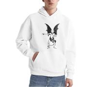 Sweat à capuche avec imprimé graphique d'un démon chauve-souris dansant - Pull gothique vintage pour homme et femme - Un must have pour tout fan de streetwear, Noir , XL