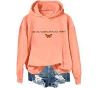 Sweat à capuche avec inscription « The Only Monarch I Want » - Motif papillon et inscription amusante, Hami Orange, 3XL