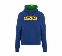 Sweat à capuche avec logo Ayrton Senna pour homme - Bleu marine S