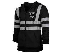 Sweat À Capuche avec Logo Personnalisé pour Hommes, Sweat-Shirt De Sécurité Haute Visibilité, Pull Haute Visibilité, Veste De Travail avec Bandes Réfléchissantes Color1,XL