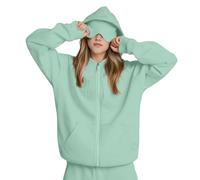Sweat à capuche avec masque pour les yeux - Mode avion intégré - Sweat à capuche de voyage avec poches cachées pour femme - Sweat à capuche tendance pour adultes et femmes, Vert clair-01, 4XL