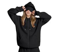 Sweat à capuche avec masque pour les yeux - Mode avion intégré - Sweat à capuche de voyage avec poches cachées pour femme - Sweat à capuche tendance pour adultes et femmes, Noir-01., 4XL