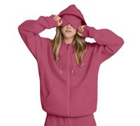 Sweat à capuche avec masque pour les yeux - Mode avion intégré - Sweat à capuche de voyage avec poches cachées pour femme - Sweat à capuche tendance pour adultes et femmes, Rouge brique-01, 4XL