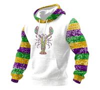 Sweat à capuche avec motif de carnaval - Haut décontracté - Doux et confortable - Manches longues - Idéal pour les loisirs - Peut être combiné avec un pantalon de jogging - Parfait pour le printemps
