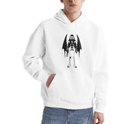 Sweat à capuche avec motif squelette d'ailes de chauve-souris - Pull gothique foncé pour Edgy Streetwear, Noir , L