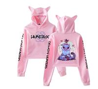 Sweat à Capuche avec Oreilles de Chat Kpop D-Demon H-Hunters Merch Sweat à Capuche pour Filles Automne Pull à Manches Longues Automne Kawaii 01-Rose M