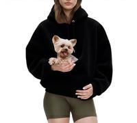 Sweat à capuche avec poche kangourou pour femme avec sac de transport pour | Sweat à capuche pour femme - Chaud et moelleux - Pull d'hiver en polaire Sherpa - Haut amusant pour les amoureux des animaux