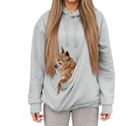 Sweat à Capuche avec Poche pour Chat et Pochette Kangourou - Pull de Transport pour Chat et Chien - Pull à Manches Longues pour Les Amoureux des Animaux domestiques
