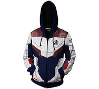 Sweat à Capuche Avenger 3D Impression Quantum Unisex Hoodie Endgame Zip Sweats(XXXL)