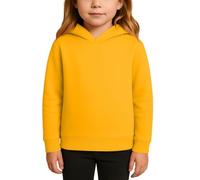 Sweat à capuche basique de couleur unie pour enfants à manches longues simple en coton sweat à capuche pour filles pour la rentrée scolaire sweat à capuche durable tendance école (jaune, 3-4 ans)