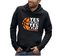 Sweat à capuche BASKETBALL - Oui je suis grand, oui je joue au basket - PIXEL EVOLUTION - Homme XL