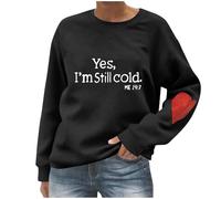 Sweat à Capuche Beige décontracté à Manches Longues et col Ras du Cou pour Femme, vêtement de Sport, Haut d'automne, imprimé « Oui, J'Ai Toujours Froid », Coupe Ample, Grande Taille
