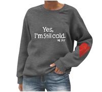 Sweat à Capuche Beige décontracté à Manches Longues et col Ras du Cou pour Femme, vêtement de Sport, Haut d'automne, imprimé « Oui, J'Ai Toujours Froid », Coupe Ample, Grande Taille