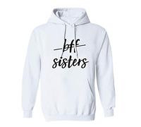 Sweat À Capuche Best Friend Pull pour Femme BFF Sweater Sister Hoodie BFF Cadeau Pull Meilleur Amie Pull Enfant Noir Blanc Gris 1 Pièce, Blanc, S