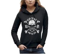 Sweat à capuche BIKERS - BORN TO RIDE - RIDE TO LIVE - 1981 - PIXEL EVOLUTION - Femme XL