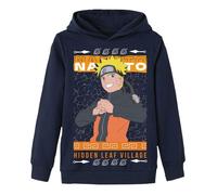 Sweat à capuche bleu marine avec un imprimé et une coupe droite 8