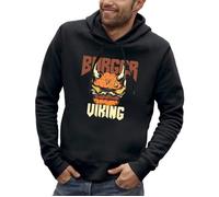 Sweat à capuche BURGER VIKING - Hamburger avec un casque de Viking - PIXEL EVOLUTION - Homme XXL