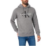 Sweat à capuche - CALVIN KLEIN JEANS - Core Monologo Pullover - Gris - Manches longues - Col capuche L