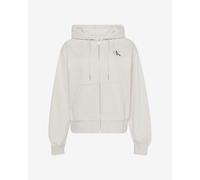 Sweat à capuche Calvin Klein Monologo French Full Zip gris femme - L