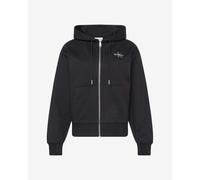 Sweat à capuche Calvin Klein Monologo French Full Zip noir femme - L