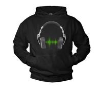 Sweat a Capuche Casque Musique Noir L L