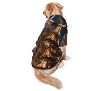Sweat à capuche Cathédrale de la Sainte Famille et Tour Eiffel pour chiens de taille moyenne et grande - Vêtement en polyester doux pour toutes les saisons