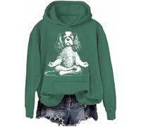 Sweat à capuche Cavalier King Charles Spaniel mignon chien graphique cadeau pour amoureux des chiens Chemises à manches longues, Vert-h, S