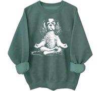 Sweat à capuche Cavalier King Charles Spaniel mignon chien graphique cadeau pour amoureux des chiens Chemises à manches longues, Vert, M